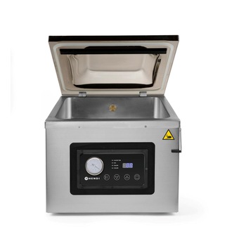 Aparat profesional de vidat cu camera 1000 W, banda sigilare 410 mm, latime 3 mm, timp si ciclu de sigilare ajustabile, Inox, display digital, Hendi Profi Line, 505x567x(h)465 mm Aparat profesional de vidat cu camera 1000 W, banda sigilare 410 mm, latime 3 mm, timp si ciclu de sigilare ajustabile, Inox, display digital, Hendi Profi Line, 505x567x(h)465 mm