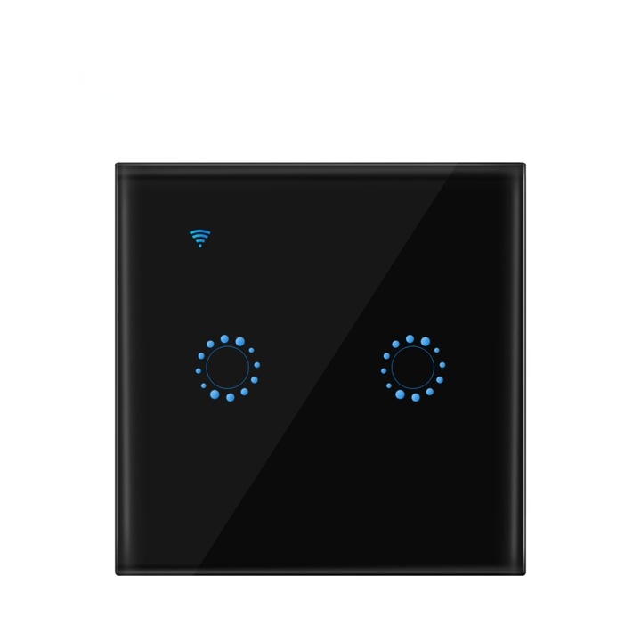 WAMA okoskapcsoló, Android és iOS kompatibilis, Google Assistant, Alexa, Google Nest és Apple Siri, online állapotátvitel, időzítő beállítások, vezérlőpult, kompatibilis az európai szabvánnyal, vezérlés telefonról, fekete