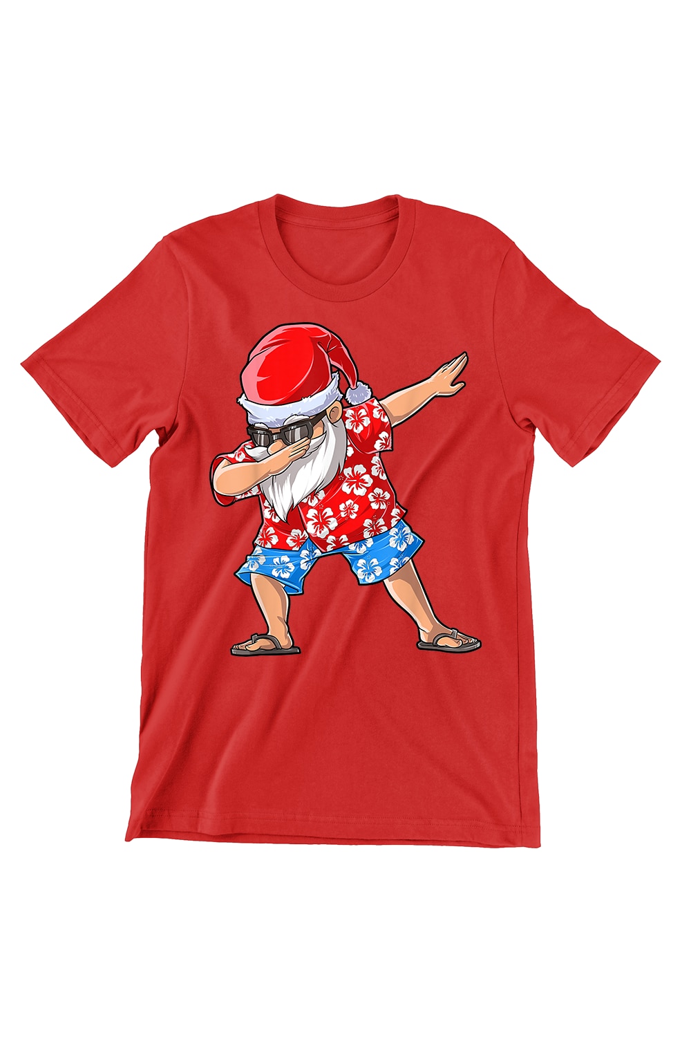 Tricou Barbati de Craciun Funny, Dabbing Santa, regular fit, bumbac, Rosu