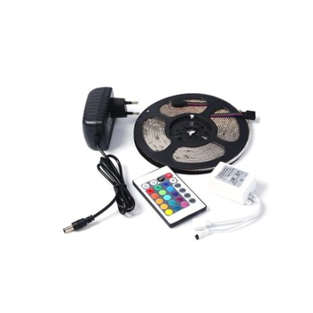 Banda LED SMD RGB , Lungime 5 Metri cu controller , telecomanda , transformator JRH® Banda LED SMD RGB , Lungime 5 Metri cu controller , telecomanda , transformator JRH®