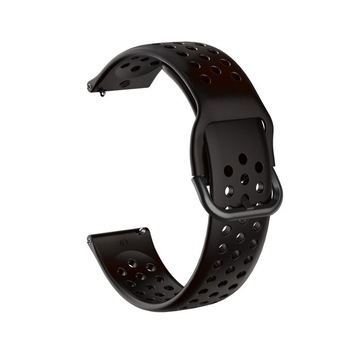 Curea silicon compatibil Samsung Galaxy Active / Active 2 , Negru Perforat , 20 mm , Quick Release Curea silicon compatibil Samsung Galaxy Active / Active 2 , Negru Perforat , 20 mm , Quick Release