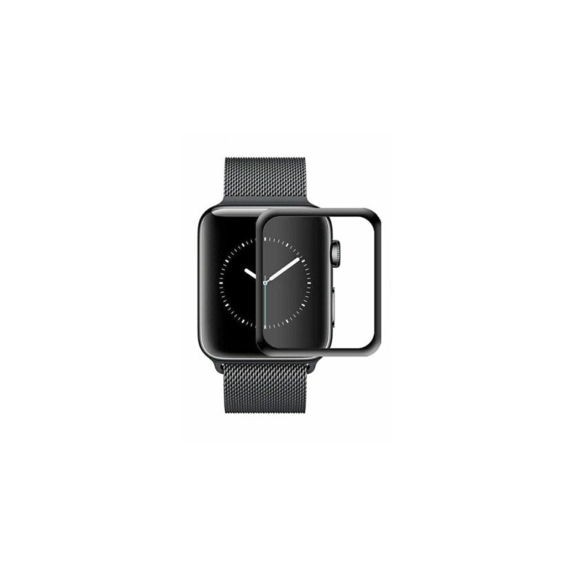 Folie pentru Apple Watch 40 mm, Tempered Glass, 9H, Negru-Transparent