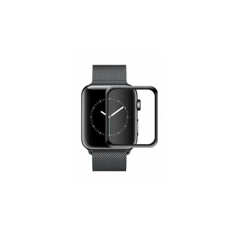 Folie pentru Apple Watch 44 mm, Tempered Glass Bibilel, 9H, Negru-Transparent