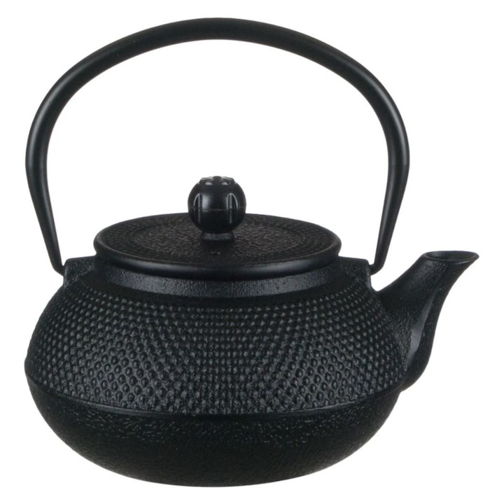 Ceainic negru, Zola®, model in relief, cu maner, 600 ml