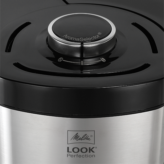 Cafetiera Melitta 1025-06 Look Perfection, 1080 W, 1.3 l, 10 cesti, Negru/Argintiu