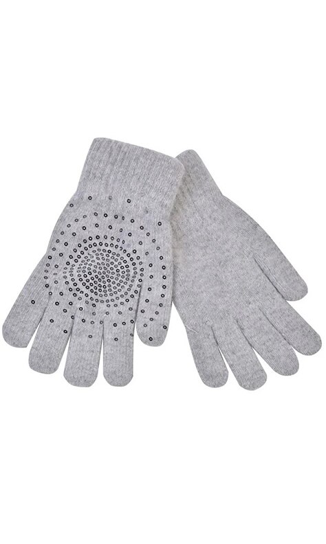 Manusi dama, Zola®, de iarna, gri, cu pietricele negre, marime universala