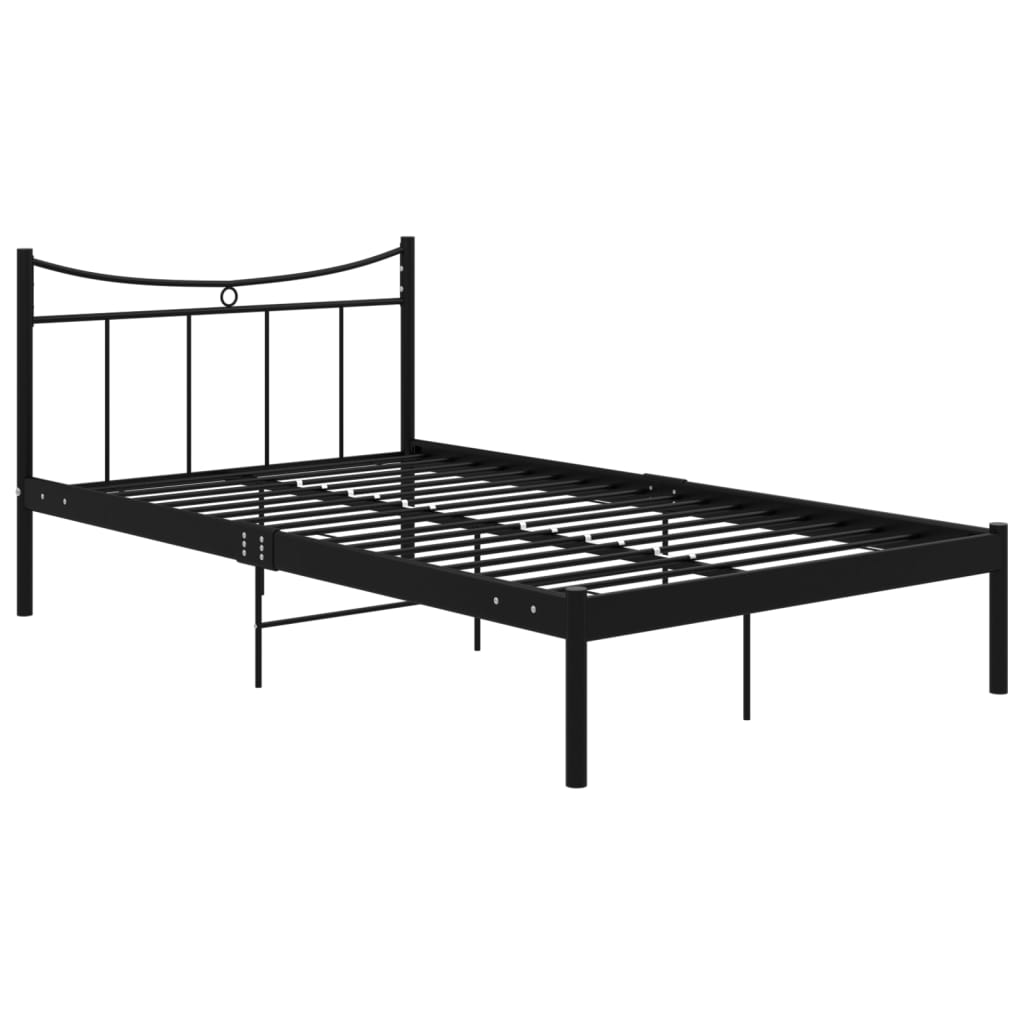 Cadru de pat, negru, 120x200 cm, metal si placaj 324798