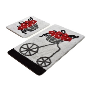 Set 2 covorase baie, acril, 60x100cm, 50x60 cm, Allesia Home, Alacati - Red Set 2 covorase baie, acril, 60x100cm, 50x60 cm, Allesia Home, Alacati - Red