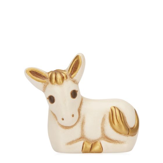 Figurina magarus din Nasterea Domnului, ceramica THUN, bej, 7 cm l