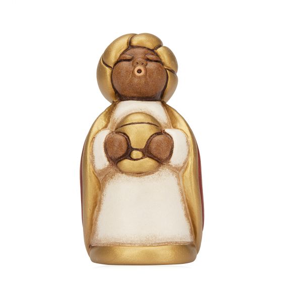 Figurina, Magul Melchior, ceramica THUN, rosu, 8.5 cm