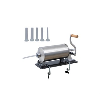 Aparat de umplut carnati, Carnatar Inox, capacitate 5Kg, orizontal, 5 palnii incluse Aparat de umplut carnati, Carnatar Inox, capacitate 5Kg, orizontal, 5 palnii incluse