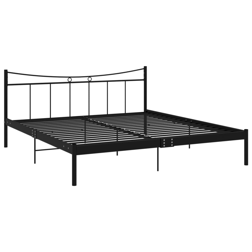 Cadru de pat, negru, 180x200 cm, metal si placaj 324807