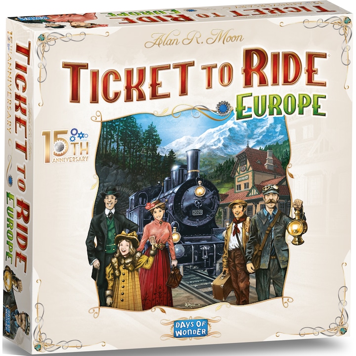 Asmodee Ticket to Ride Europe társasjáték, 15th Anniversay Edition, angol nyelvű