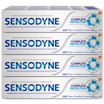 Pachet Promo: Pasta de dinti Sensodyne Complete Protection, 75 ml x 4 bucati Pachet Promo: Pasta de dinti Sensodyne Complete Protection, 75 ml x 4 bucati