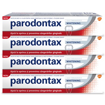 Pachet Promo: Pasta de dinti Parodontax Whitening, 75 ml x 4 bucati Pachet Promo: Pasta de dinti Parodontax Whitening, 75 ml x 4 bucati