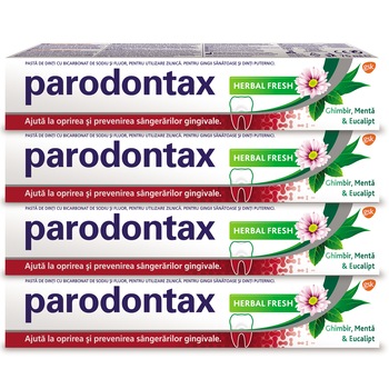Pachet Promo: Pasta de dinti Parodontax Herbal Fresh, 75 ml x 4 bucati Pachet Promo: Pasta de dinti Parodontax Herbal Fresh, 75 ml x 4 bucati