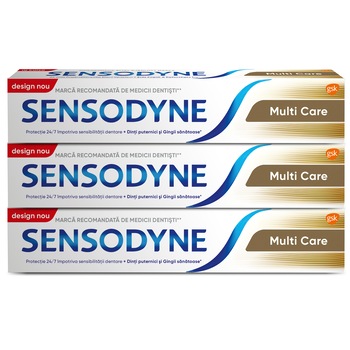 Pachet Promo: Pasta de dinti Sensodyne Multi Care, 75 ml x 3 bucati Pachet Promo: Pasta de dinti Sensodyne Multi Care, 75 ml x 3 bucati