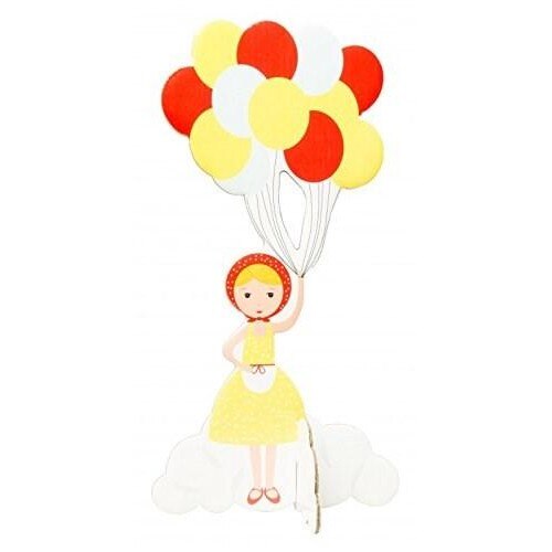 Felicitare pop out fetita cu baloane