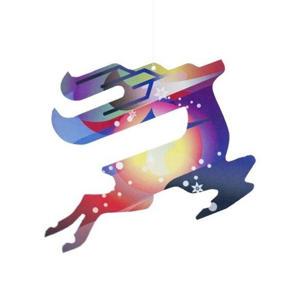 Felicitare pop out renul lui Mos Craciun