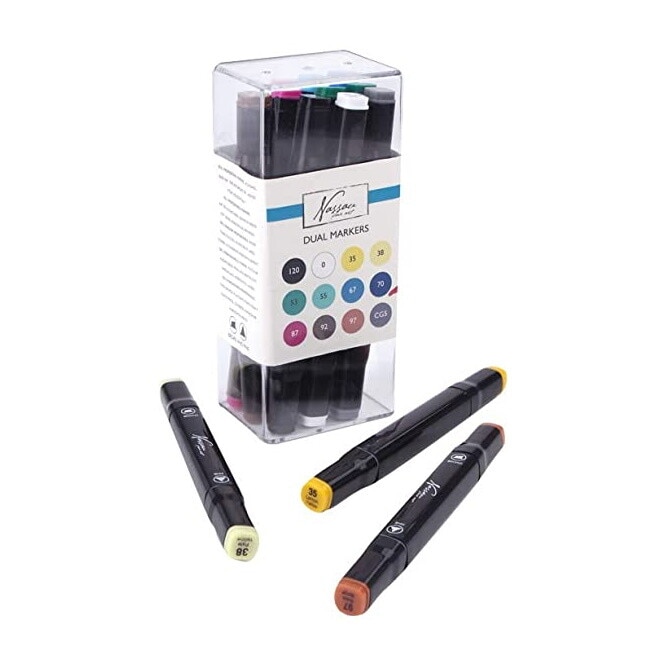 Nassau Fine Art Dual-tip Markers 12-set