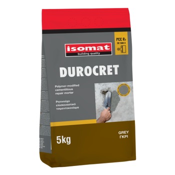 Mortar de ciment aditivat cu rasini, pentru reparatii beton DUROCRET, Gri, 5 kg, isomat Mortar de ciment aditivat cu rasini, pentru reparatii beton DUROCRET, Gri, 5 kg, isomat