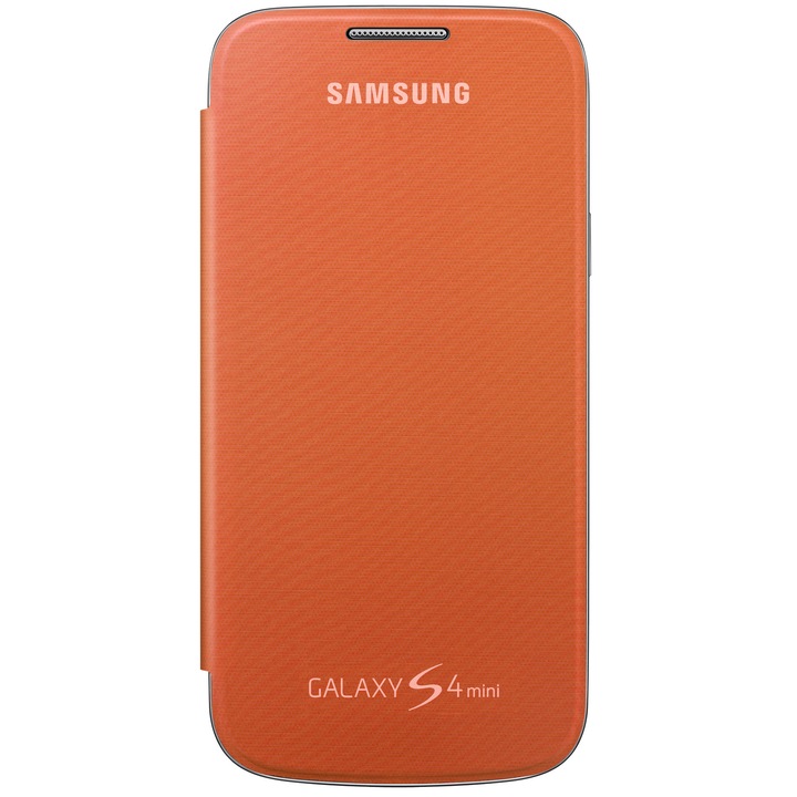 Калъф Samsung Flip Cover EF-FI919BOEGWW за Galaxy S4 Mini, Оранжев