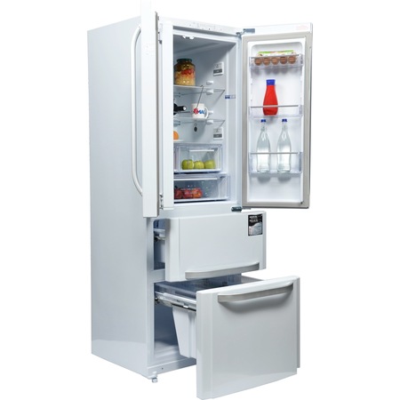 Combina frigorifica Quadrio Hotpoint E4DAAWC, 402 l, Clasa A+ , Full No Frost, H 195.5cm, Alb