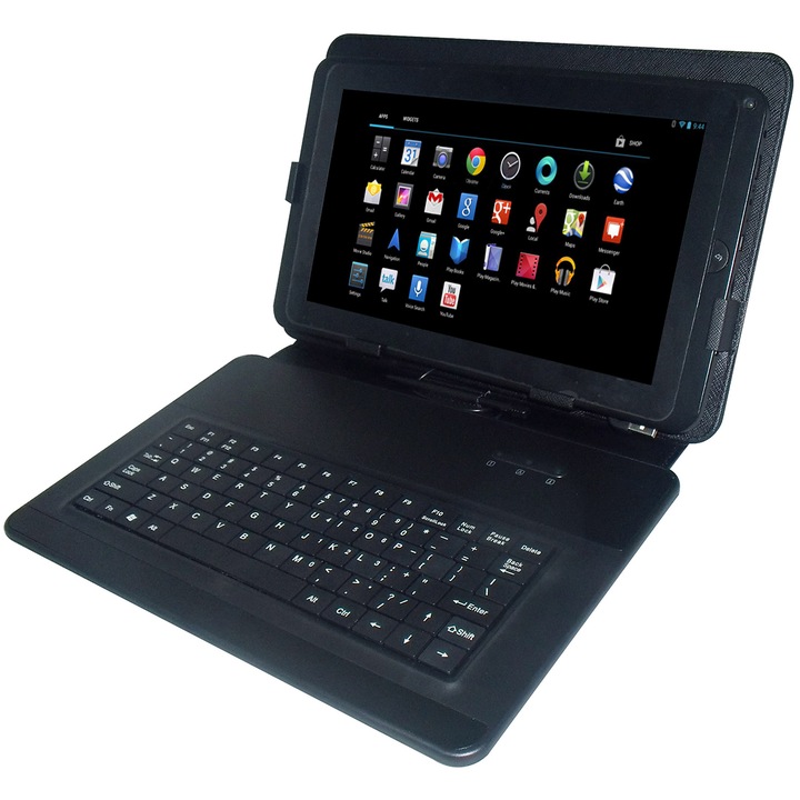 Tableta Serioux S1005KTAB cu procesor Cortex A9 1.2GHz, 10.1", 1GB DDR3, 8GB, Wi-Fi, Android 4.1, Black + Tastatura