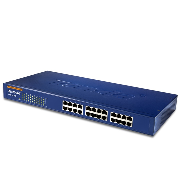Tenda TEG1024G elosztó, 24 port 10/100/100 Mbps