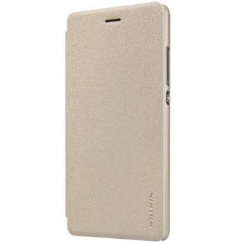 Flip Cover, Nillkin, Sparkle leather pentru Huawei Ascend P9 Lite, gold Flip Cover, Nillkin, Sparkle leather pentru Huawei Ascend P9 Lite, gold