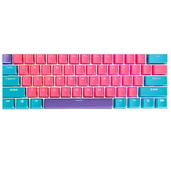 Kit butoane Royal Kludge PBT Double-Shot Keycaps, 61 taste, translucide, switch compatibile Cherry MX, layout US, Roz/Albastru, KC-18 Kit butoane Royal Kludge PBT Double-Shot Keycaps, 61 taste, translucide, switch compatibile Cherry MX, layout US, Roz/Albastru, KC-18