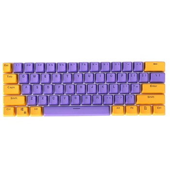 Kit butoane Royal Kludge PBT Double-Shot Keycaps, 61 taste, translucide, switch compatibile Cherry MX, layout US, Mov/Portocaliu , KC-23 Kit butoane Royal Kludge PBT Double-Shot Keycaps, 61 taste, translucide, switch compatibile Cherry MX, layout US, Mov/Portocaliu , KC-23