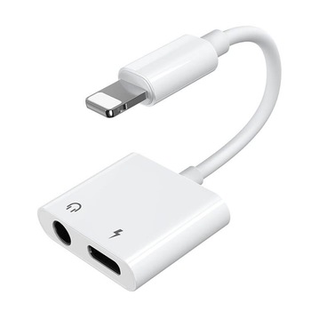 Adaptor / Convertor Audio, Functie Incarcare, Mufa Lightning - Lightning si Jack 3.5 mm Joyroom, Alb Adaptor / Convertor Audio, Functie Incarcare, Mufa Lightning - Lightning si Jack 3.5 mm Joyroom, Alb
