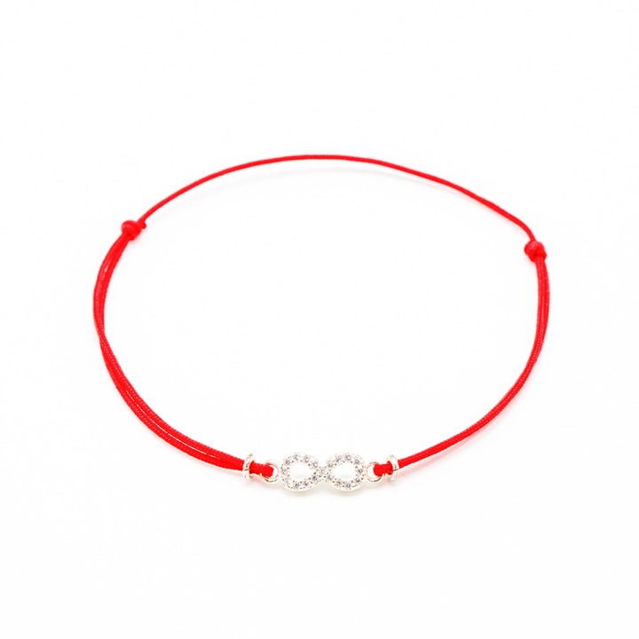 Bratara snur reglabila link argint infinit