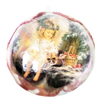 Glob de Craciun de 14 cm Fetita Inger si Pisica ei Glob de Craciun de 14 cm Fetita Inger si Pisica ei