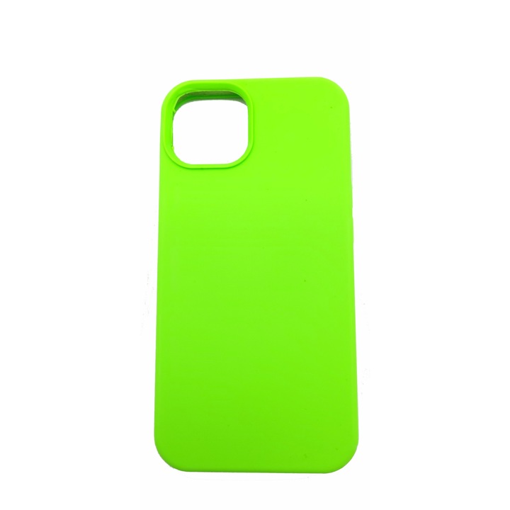 Защитен калъф, съвместим с iPhone 13 Pro, ултра тънък силикон Зелен неоново копринено докосване, кадифена вътрешност