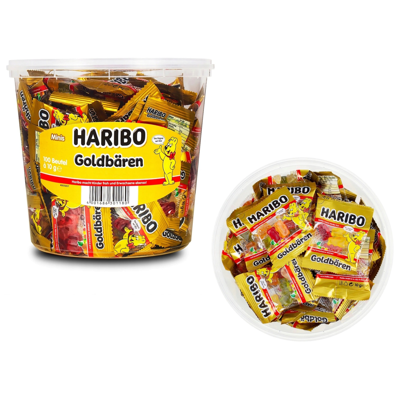 Jeleuri Cu Aroma De Fructe Haribo Goldbaren, Mini Pachete, 100x10g ...