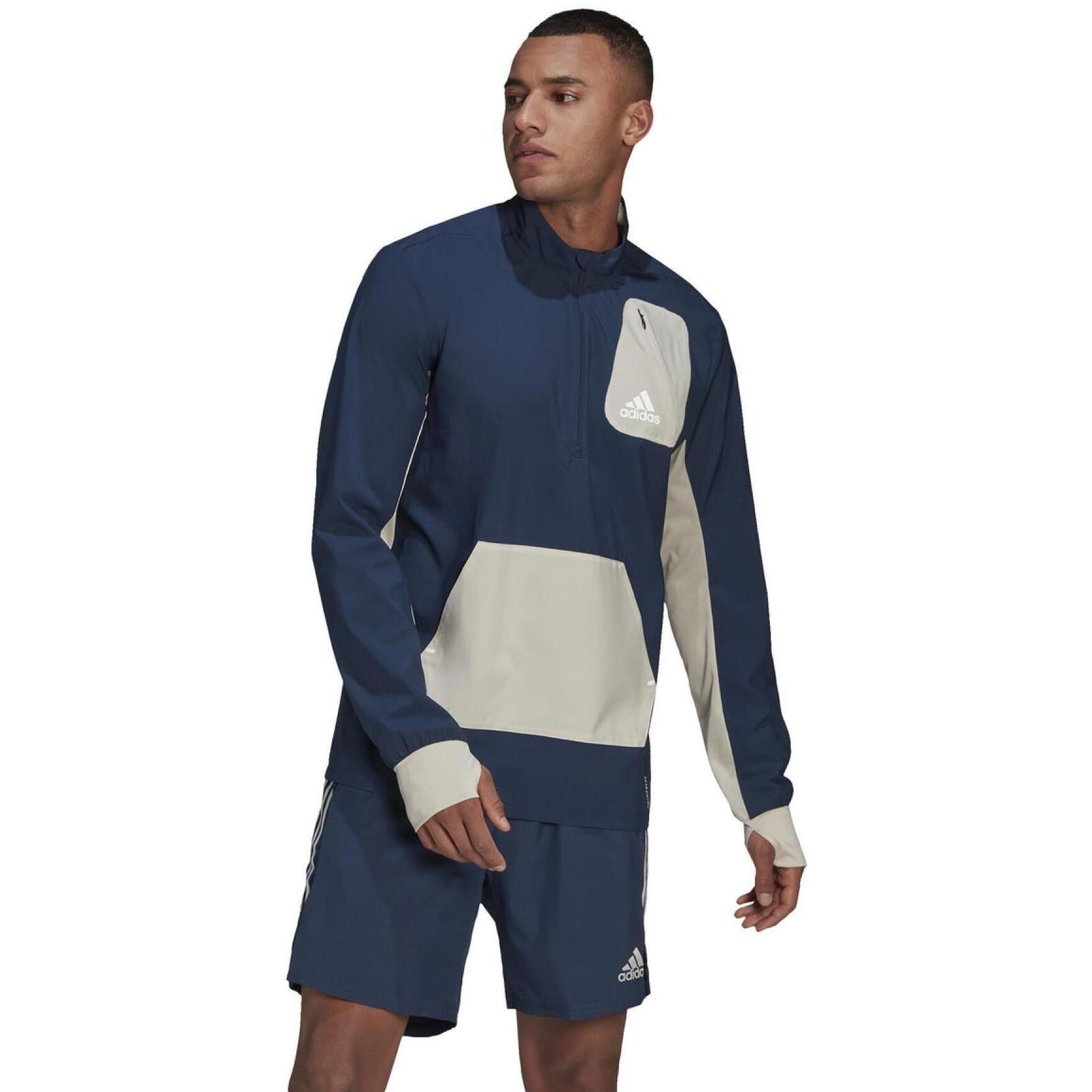 Jacheta adidas Primeblue Half-Zip Running, Albastru