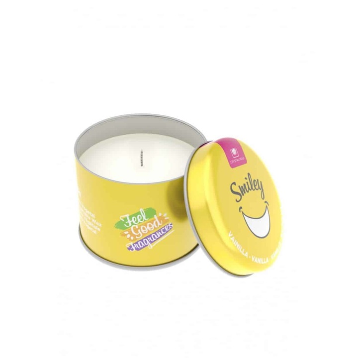 Lumanare Cristalinas Feel Good Vanilie, Smiley 35 ore