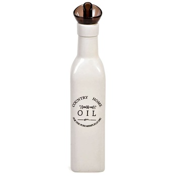 Recipient pentru ulei, Zola, din ceramica, Country Home, alb, 250 ml Recipient pentru ulei, Zola, din ceramica, Country Home, alb, 250 ml