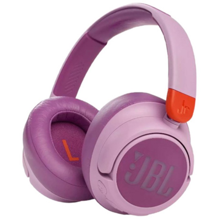 Аудио слушалки Over ear за деца JBL JR460NC, Bluetooth, Active Noise Cancelling, Микрофон, Розов