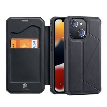 Husa tip Carte pentru iPhone 13 Mini DuxDucis Skin X, Poliuretan termoplastic, Negru Husa tip Carte pentru iPhone 13 Mini DuxDucis Skin X, Poliuretan termoplastic, Negru