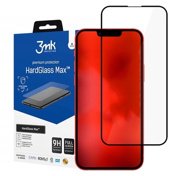 Folie de sticla pentru iPhone 13 3MK HardGlass Max, 9H, Transparent Folie de sticla pentru iPhone 13 3MK HardGlass Max, 9H, Transparent