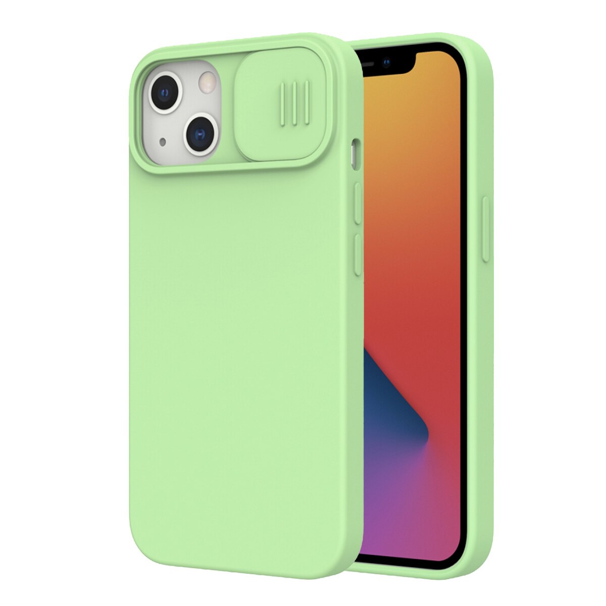 Husa pentru iPhone 13 Nillkin Camshield Silky Magsafe, Protectie camera foto, Plastic, Verde
