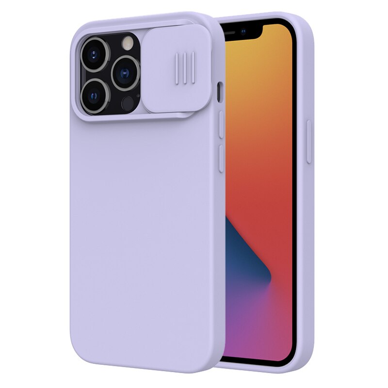 Husa pentru iPhone 13 Pro Nillkin Camshield Silky Magsafe, Protectie camera foto, Plastic, Mov