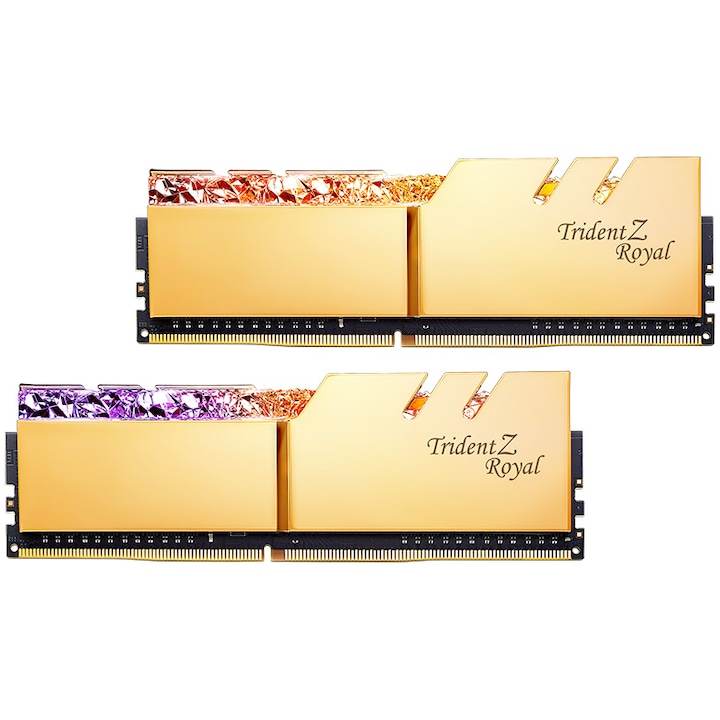 Памет G.SKILL Trident Z Royal Gold, 64GB(2x32GB) DDR4, 2666MHz CL19, Dual Channel Kit