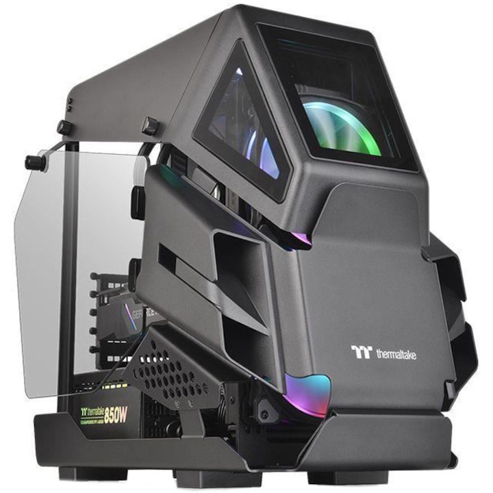 Компютърна кутия Thermaltake AH T200, Mini Tower, Без захранващ блок, mATX, Black