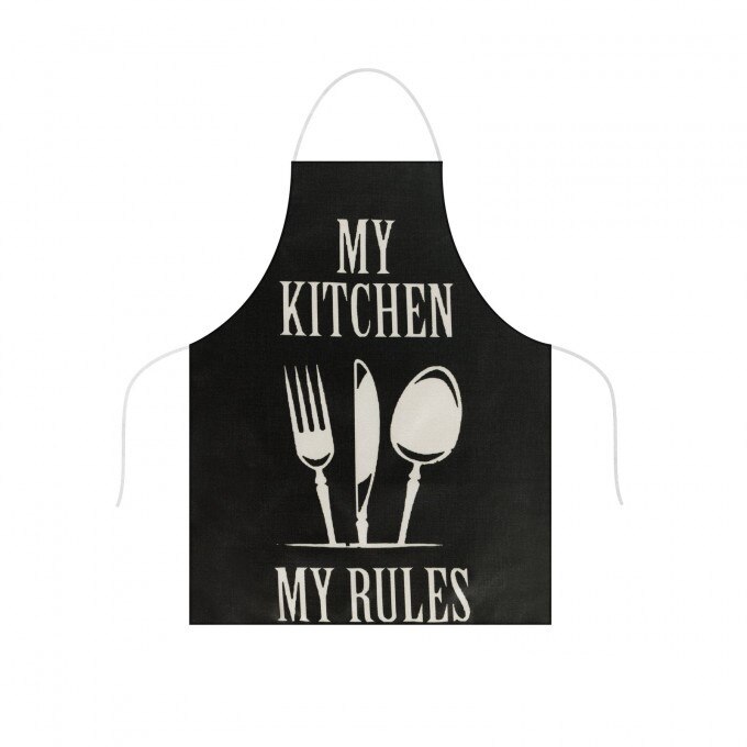 Sort de bucatarie, 68 x 52 cm, My kitchen, My rules, negru