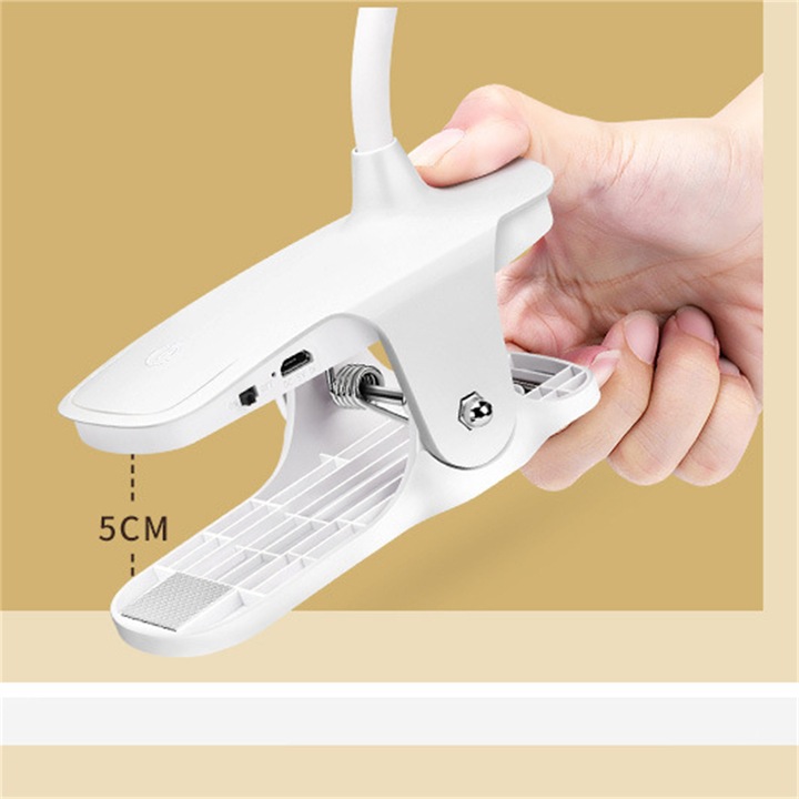 Veioza cu LED, BOMSTOM, incarcare USB, 3 niveluri de luminozitate, Control tactil, Alb