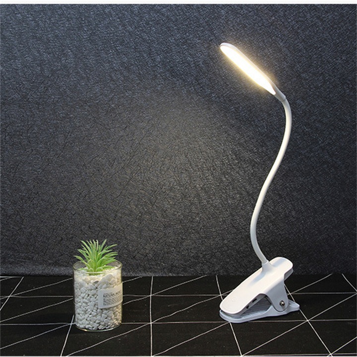 Veioza cu LED, BOMSTOM, incarcare USB, 3 niveluri de luminozitate, Control tactil, Alb